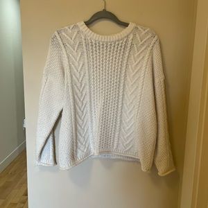 Madewell Cable Knit White Sweater
